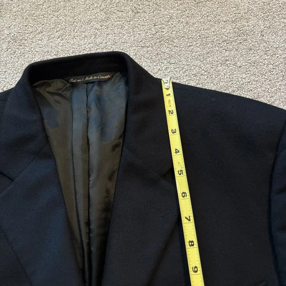 Barneys New York Loro Piana Mens 42L Black 100% Cashmere 3-Button Blazer Jacket
